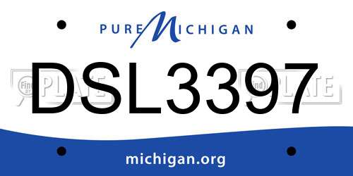 DSL3397 Michigan License Plate