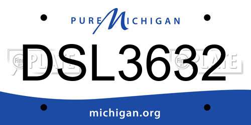 DSL3632 Michigan License Plate