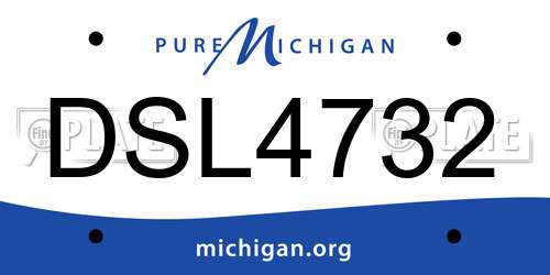 DSL4732 Michigan License Plate