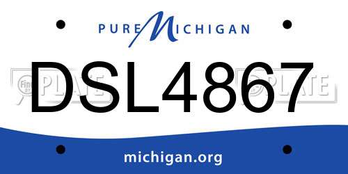 DSL4867 Michigan License Plate