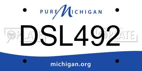 DSL492 Michigan License Plate