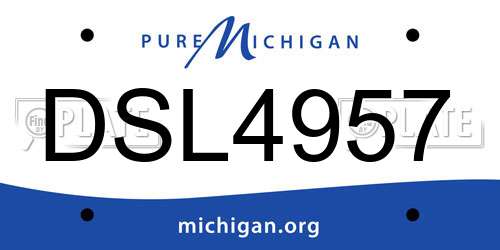 DSL4957 Michigan License Plate