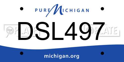 DSL497 Michigan License Plate
