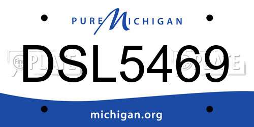 DSL5469 Michigan License Plate