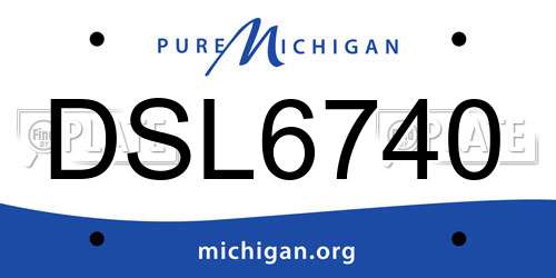 DSL6740 Michigan License Plate