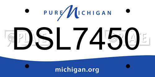DSL7450 Michigan License Plate