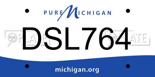 DSL764 Michigan License Plate