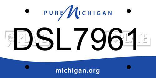 DSL7961 Michigan License Plate