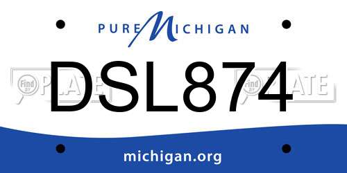 DSL874 Michigan License Plate