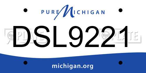 DSL9221 Michigan License Plate