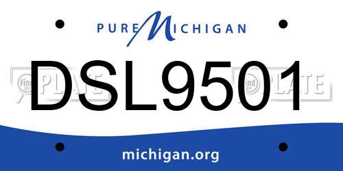 DSL9501 Michigan License Plate