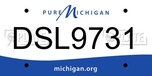 DSL9731 Michigan License Plate