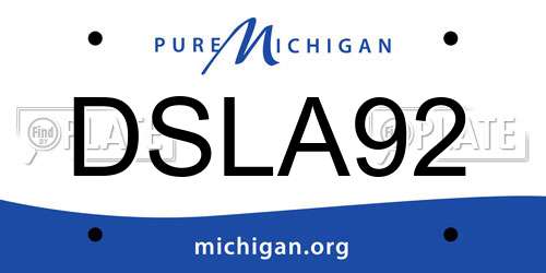 DSLA92 Michigan License Plate