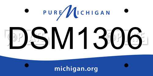 DSM1306 Michigan License Plate
