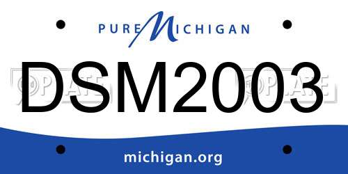 DSM2003 Michigan License Plate