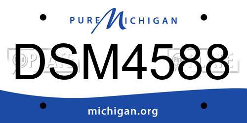 DSM4588 Michigan License Plate