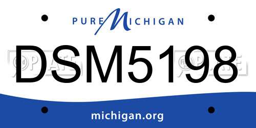 DSM5198 Michigan License Plate