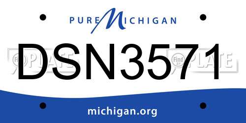 DSN3571 Michigan License Plate
