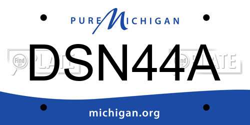 DSN44A Michigan License Plate