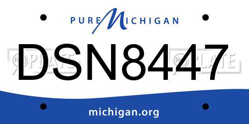 DSN8447 Michigan License Plate