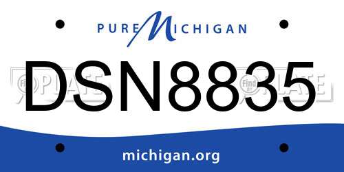DSN8835 Michigan License Plate