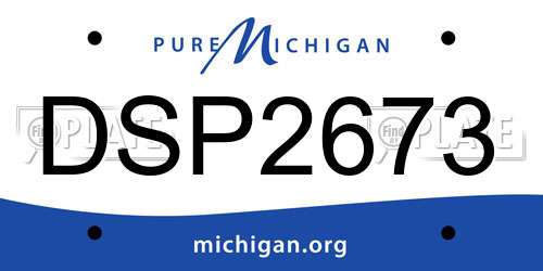 DSP2673 Michigan License Plate
