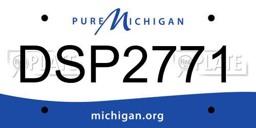 DSP2771 Michigan License Plate