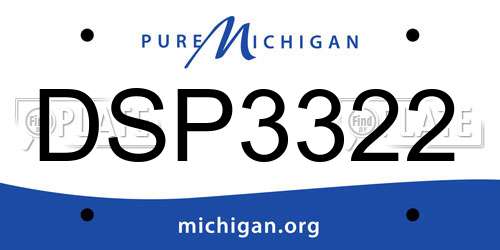 DSP3322 Michigan License Plate