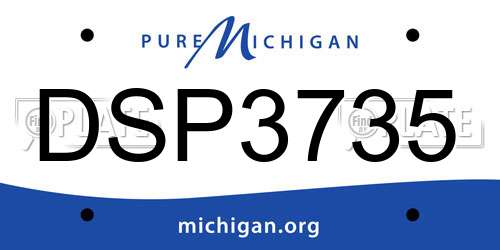 DSP3735 Michigan License Plate