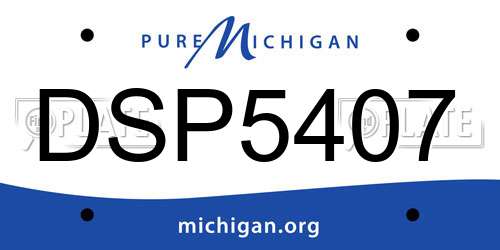 DSP5407 Michigan License Plate