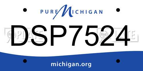 DSP7524 Michigan License Plate