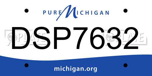 DSP7632 Michigan License Plate