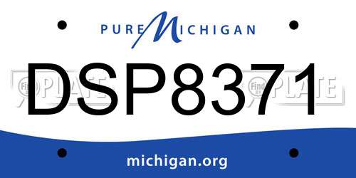 DSP8371 Michigan License Plate