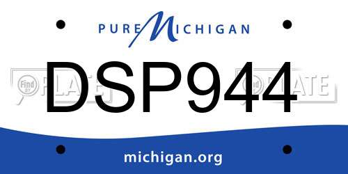 DSP944 Michigan License Plate