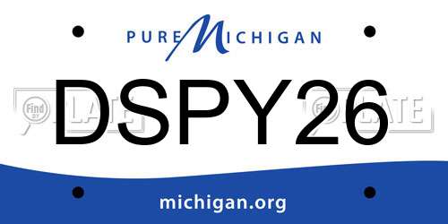 DSPY26 Michigan License Plate