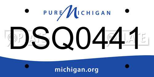 DSQ0441 Michigan License Plate