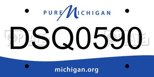 DSQ0590 Michigan License Plate