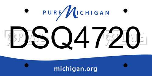 DSQ4720 Michigan License Plate