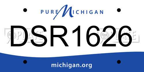 DSR1626 Michigan License Plate