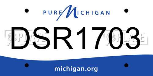 DSR1703 Michigan License Plate