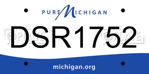 DSR1752 Michigan License Plate