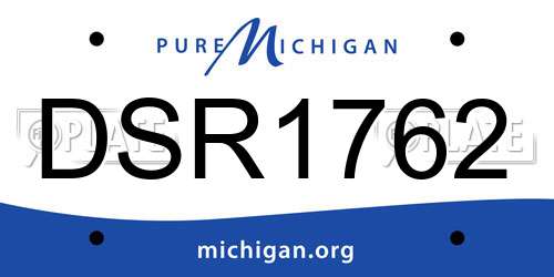 DSR1762 Michigan License Plate
