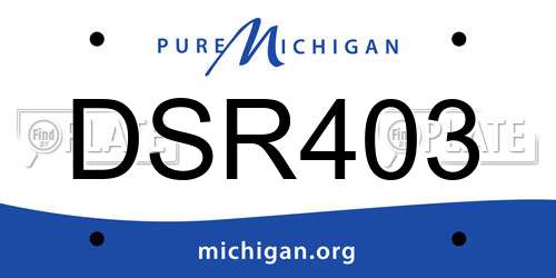 DSR403 Michigan License Plate