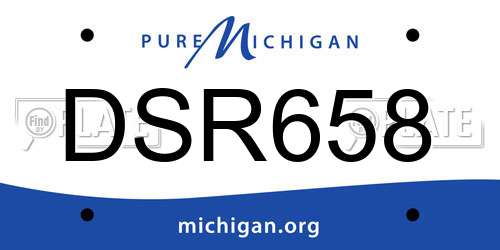 DSR658 Michigan License Plate