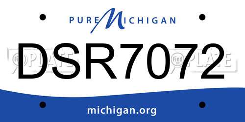 DSR7072 Michigan License Plate