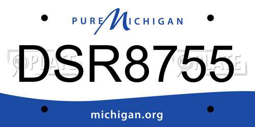 DSR8755 Michigan License Plate
