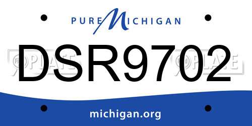 DSR9702 Michigan License Plate