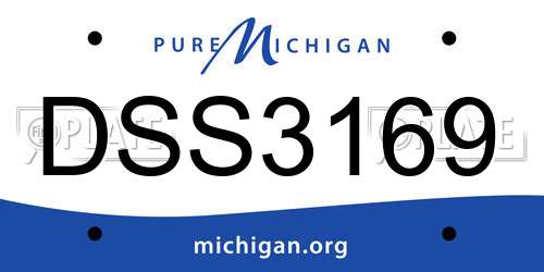 DSS3169 Michigan License Plate