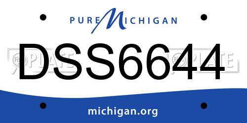 DSS6644 Michigan License Plate