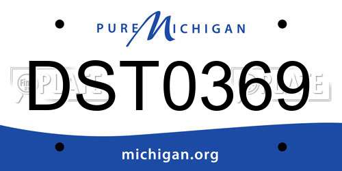 DST0369 Michigan License Plate